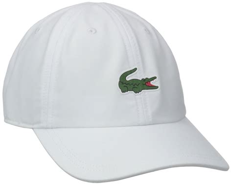 Lacoste Mens Mens Sport Polyester Cap With Green Croc White One Size