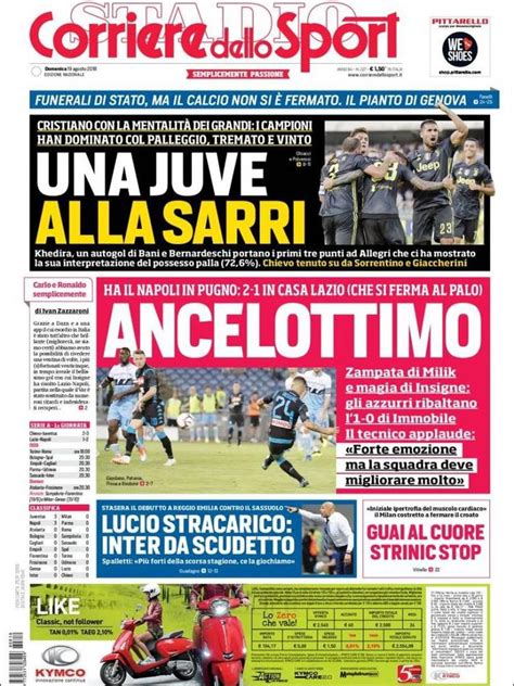 Corriere Dello Sport Italia Domingo 19 De Agosto De 2018 Infobae