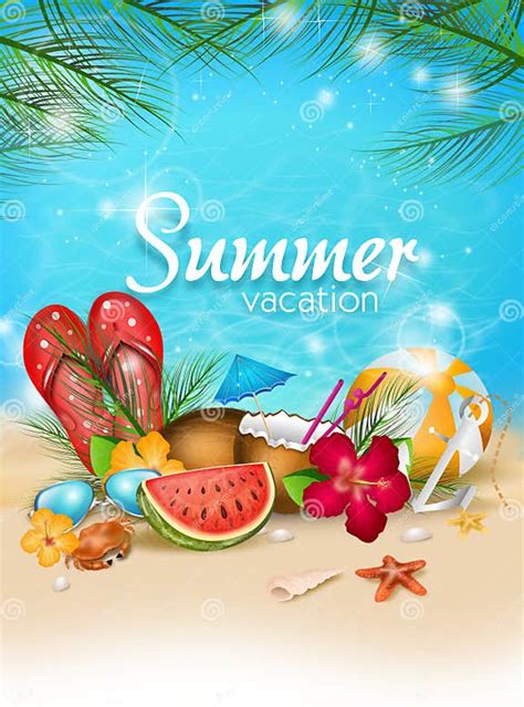 Happy Summer Vacation Stock Illustration Illustration Of Cartoon