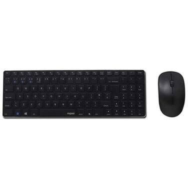 Rapoo 9300M Multi Mode Wireless Keyboard And Mouse Black CA