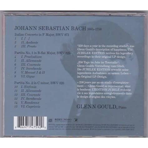 CD J S Bach Italian Concerto Partitas No 1 No 2 Glenn Gould バッハ イタリア