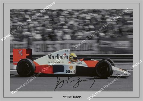 Formula 1 Memorabilia Sports Ayrton Senna Signed Autograph Photo Print