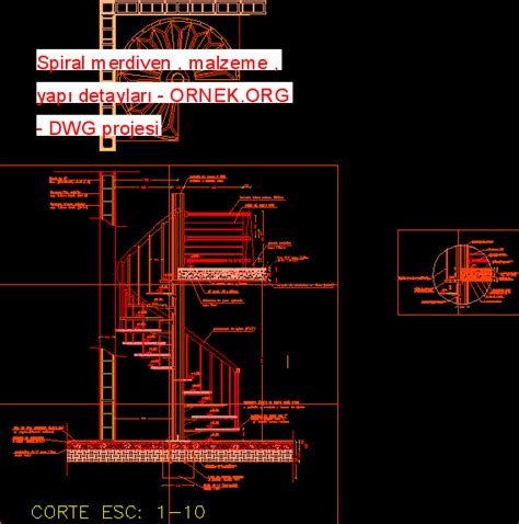 Detay Tip Spiral Merdiven Dwg Projesi Autocad Projeler Hot Sex Picture