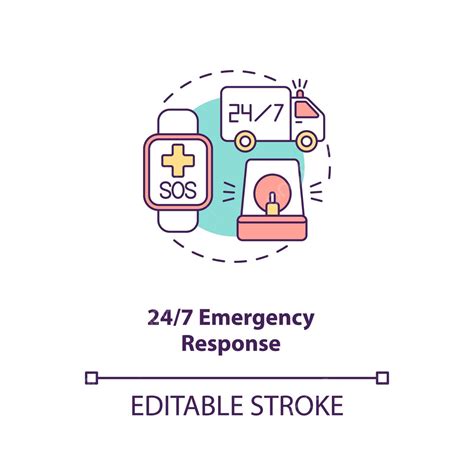 Concepto De Respuesta De Emergencia Icono Contorno Monitoreo De