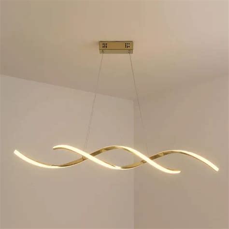 Lustre Pendente Formato Espiral Moderno De Led 3 Iluminações