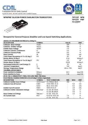 Tip Datasheet Equivalent Cross Reference Search Transistor Catalog