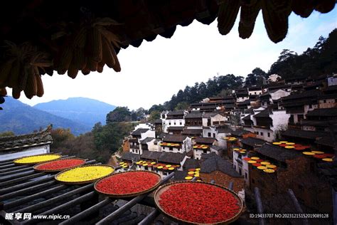 江西婺源篁岭古村落晒秋风景摄影图国内旅游旅游摄影摄影图库昵图网