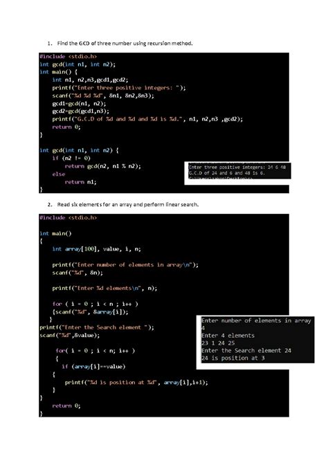 Part A Find The Gcd Of Three Number Using Recursion Method Include