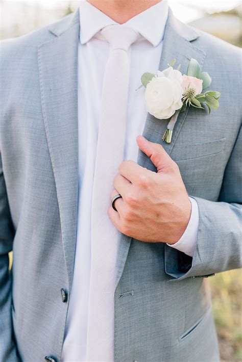 Light Gray Wedding Suit With Blush Pink Tie To Die For Light Gray