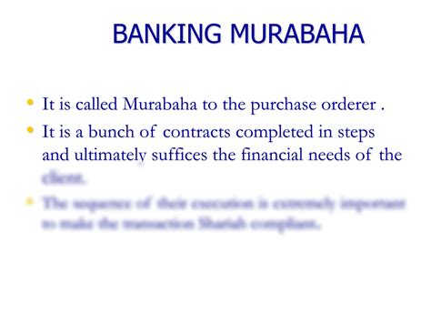 SOLUTION: Murabaha in Islamic Banking explained - Studypool