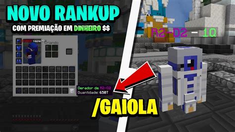 NOVO MELHOR SERVIDOR de RANKUP VIP FREE GAIOLAS MÁQUINAS BOSSES