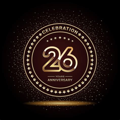 Premium Vector 26 Year Anniversary Logo Design With Double Line