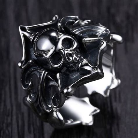 Sterling Silver Vintage Gothic Skull Ring - VVV Jewelry