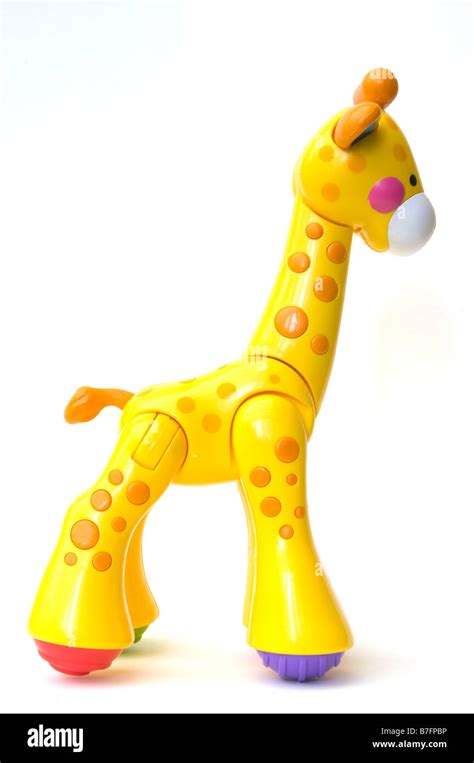 Childs Yellow Toy Giraffe Childrens Plastic Toys Stock Photo Alamy