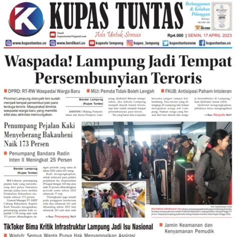 Kupas Tuntas Surat Kabar Harian Kupas Tuntas Edisi Senin 17 April 2023