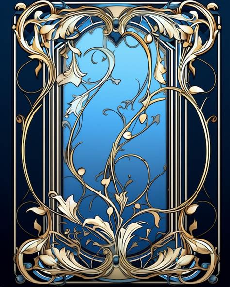 Blue White Decorative Borderframe Style Premium AI Generated Image