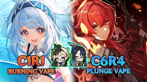 C R Burning Vaporize Mualani X C R Plunge Vaporize Diluc V Abyss