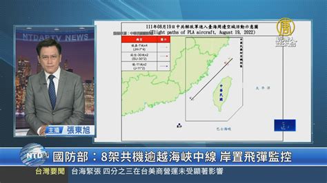 國防部：8架共機逾越海峽中線 岸置飛彈監控 新唐人亞太電視台