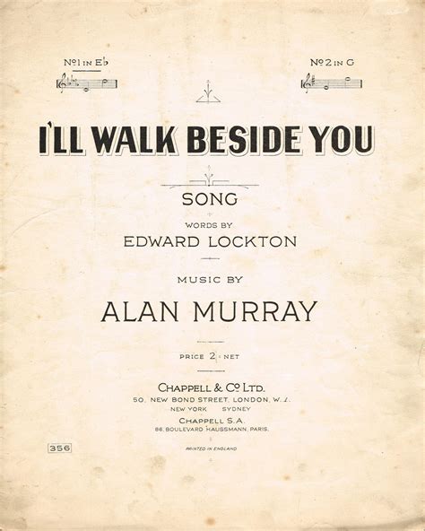 Ill Walk Beside You Vintage Sheet Music Download 1930s Sheet Music