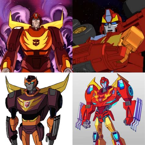 Evolution Of Hot Rod Rodimus In Animation R Transformers