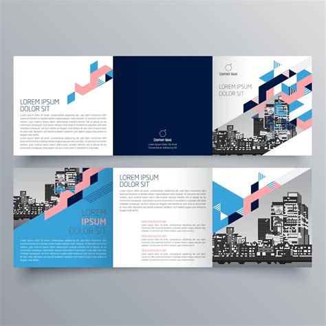 Tri Fold Brochure Template Minimalistic Geometric Design For Corporate