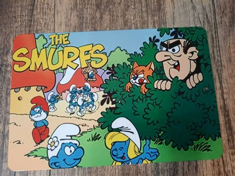 The Smurfs Retro 80s Cartoon 8x12 Metal Wall Sign | #4604451054