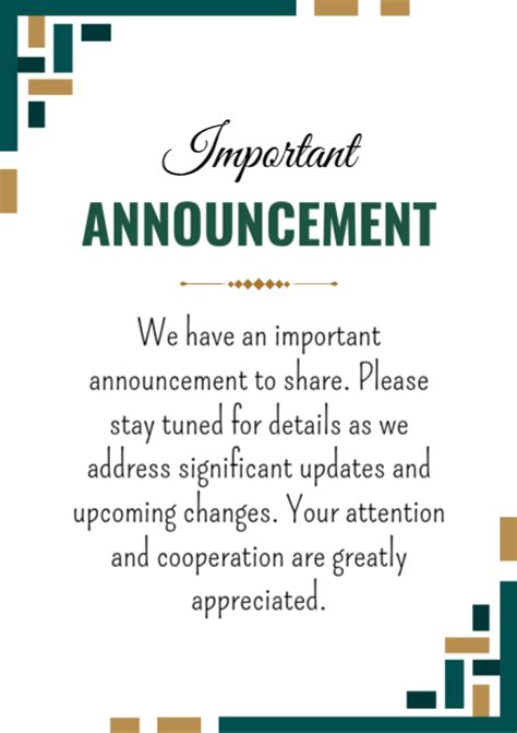 Important Announcement Template | PosterMyWall