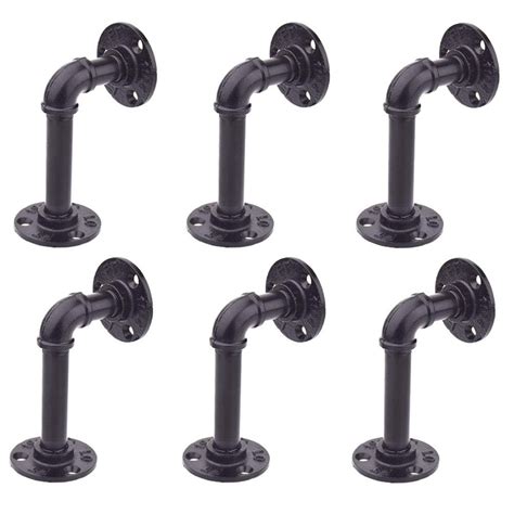 Buy TLBTEK 6pcs 6 Inch L Industrial Black Pipe Bracket Wall Ed For