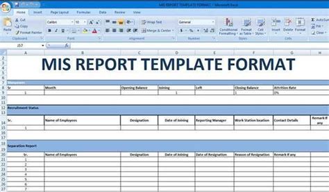 Sample Hr Mis Report In Excel Format ~ Excel Templates