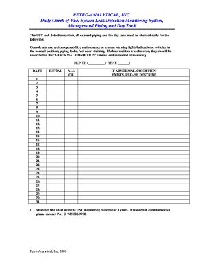 Fillable Online The UST Leak Detection Monitoring System Should Be