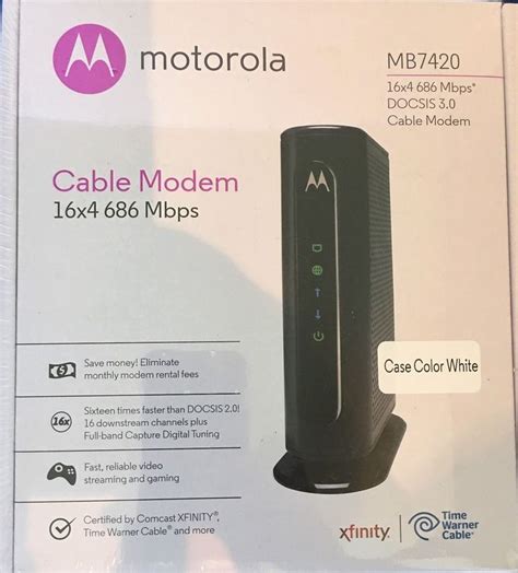 Motorola Cable Modem 16x4 686 Mbps Mb7420 Docsis 30 New In Box