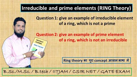 Prime And Irreducible Elements In Ring Theory Example Of Irreducible Element Whcich Is Not