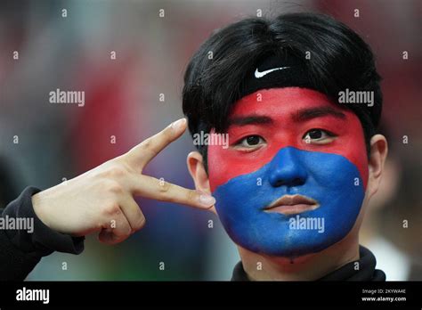 Doha Qatar Dec 2 2022 Korea Republic Fan During The Fifa World Cup