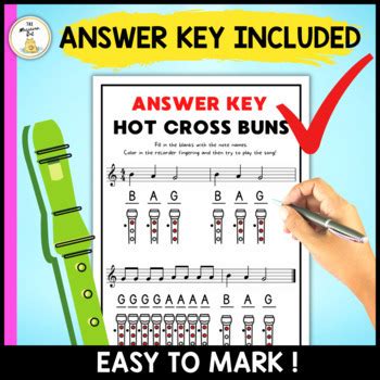 Freebie Recorder Hot Cross Buns Worksheets Sub Lessons And Early Finishers