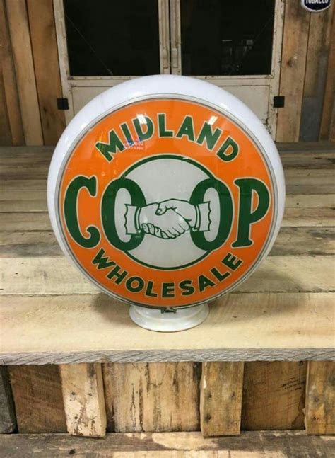 Original Midland Co Op Gas Globe Vintage Gas Pumps Old Gas Stations