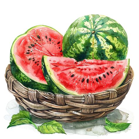Watercolor Watermelon Cliparts Summer Png Set Digital Download