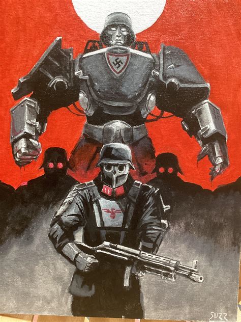 Wolfenstein Fanart By Me Acrylic On Canvassorry For Bad Symbols