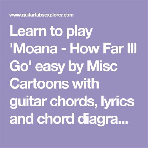 Learn To Play Moana How Far Ill Go Easy By Misc Cartoons With