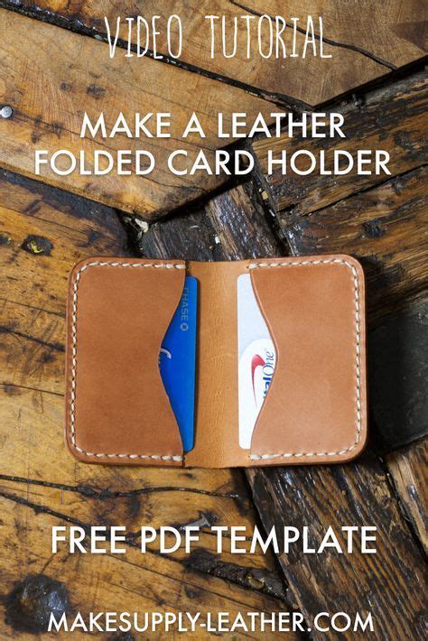 Make A Folded Leather Card Holder Free Template Build Along Video Tutorial Makesupply