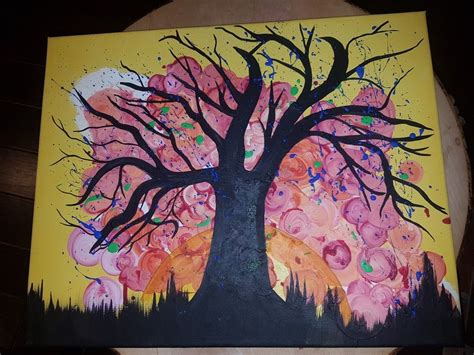 Tree silhouette | Tree silhouette, Painting, Art