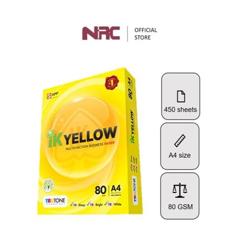 Ik Yellow Copier Paper A Size Sheets Gsm Lazada