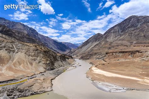 View Of Confluence Of The Indus And Zanskar Rivers In Leh Ladakh