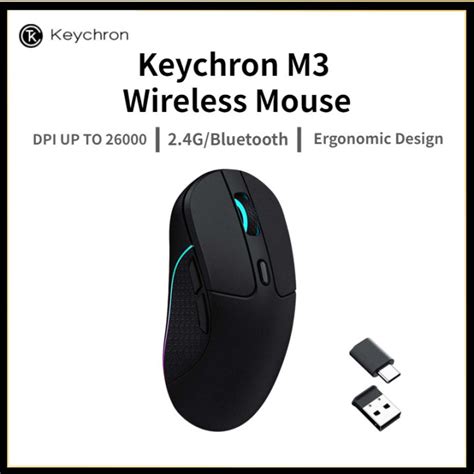 Keychron M3 24ghz Andbluetooth Wireless Optical Rgb Mouse Type C Wired