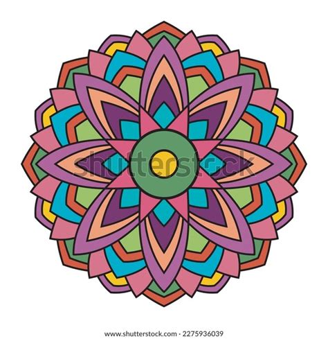 Colorful Flower Mandala Art Vector Stock Vector Royalty Free