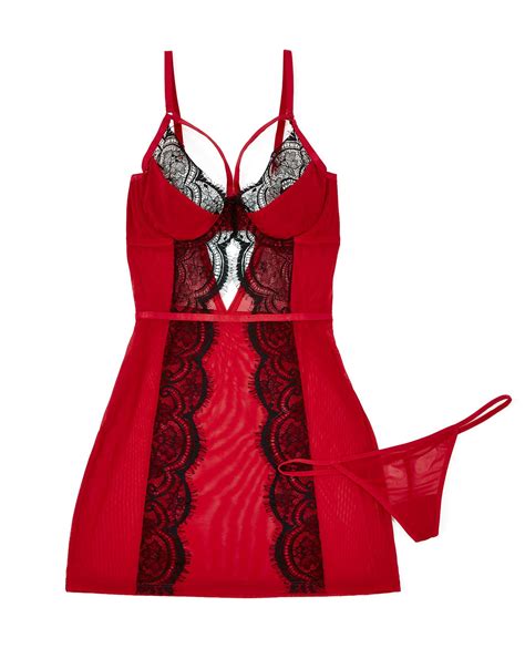 Enchanted Dark Red Unlined Babydoll Adore Me