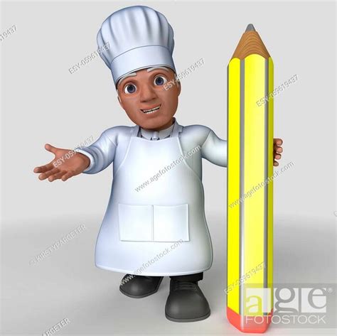 3d Render Of Cartoon Baker Character Stock Photo Picture And Low