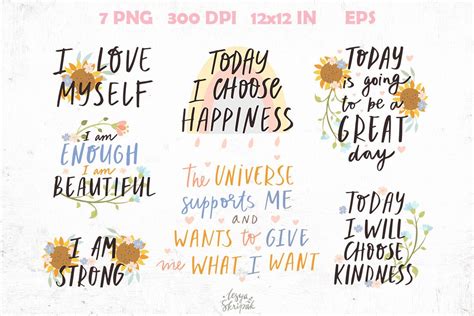 Positive Affirmations Inspirational Graphic By Lesyaskripakart