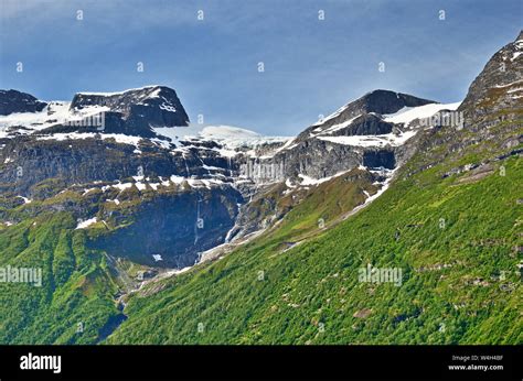 Snow-capped Mountains in Norway Stock Photo - Alamy