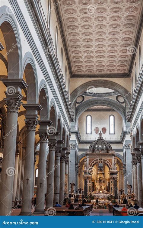 Interior Of The Basilica Of Santo Spirito Church In Florence Italy