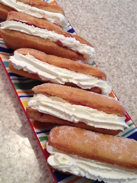 Long Johns Raised Yeast Donut Filled With Raspberry Preserves And Real